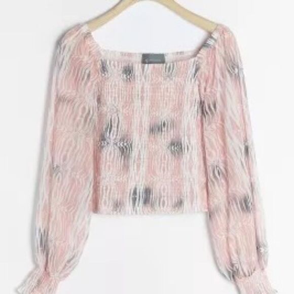 Anthropologie Rouen Watercolor Square Neck Top Sz XS - Picture 2 of 6